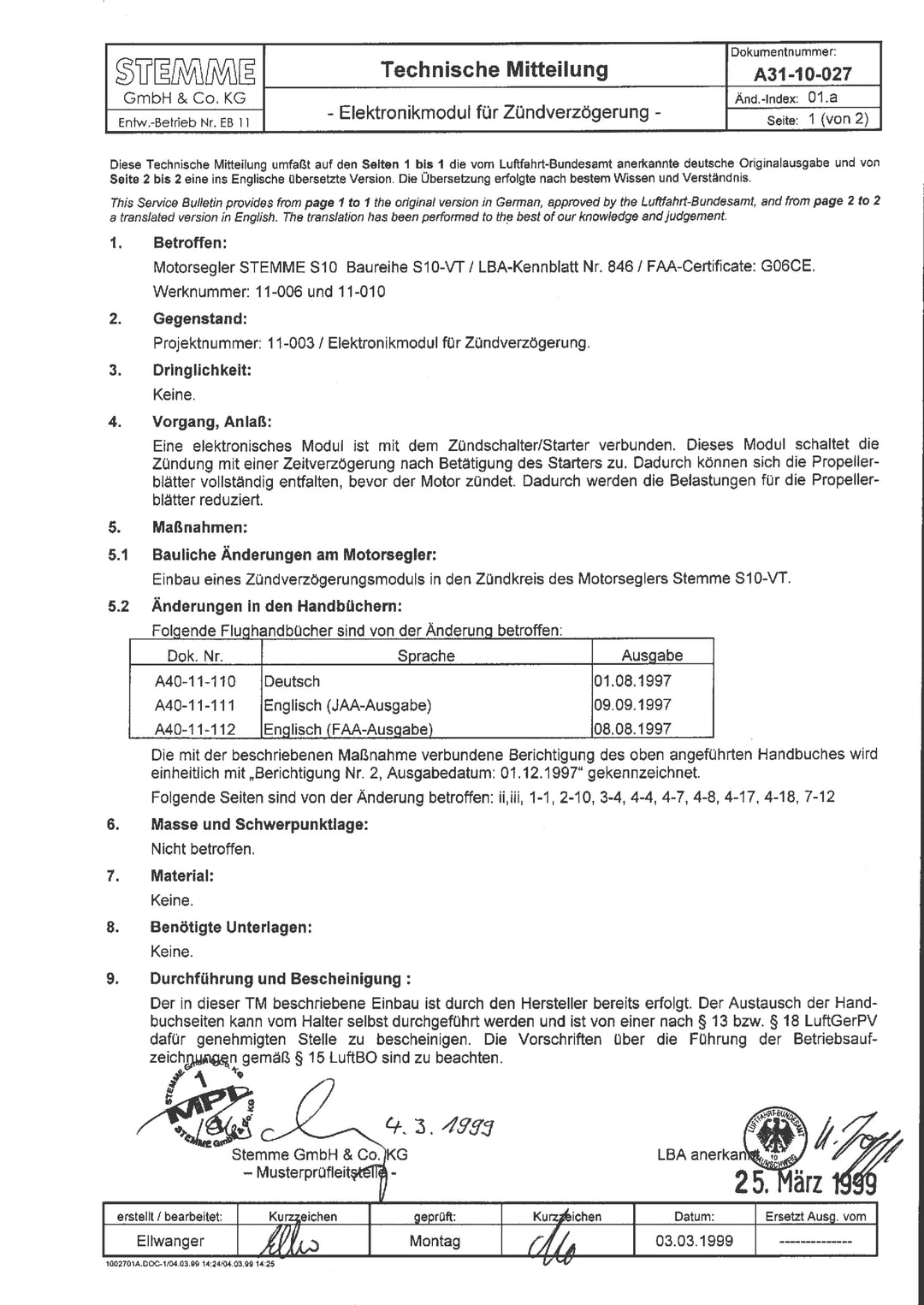 S10 Service Bulletin Ignition Delay