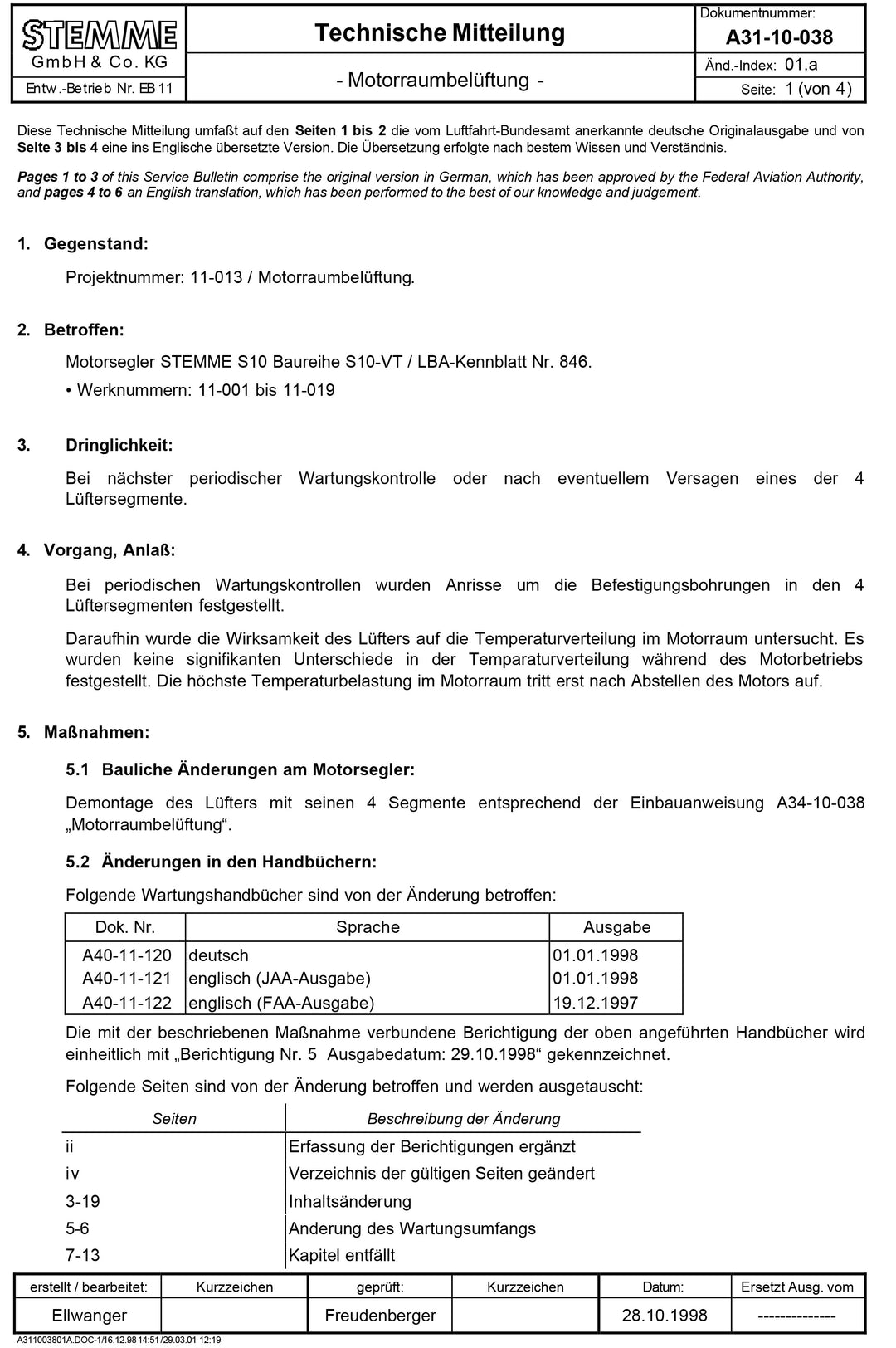 S10 Service Bulletin Engine Ventilation