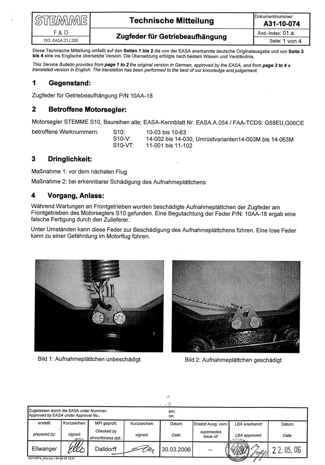 S10 Service Bulletin Gearbox Suspension Spring