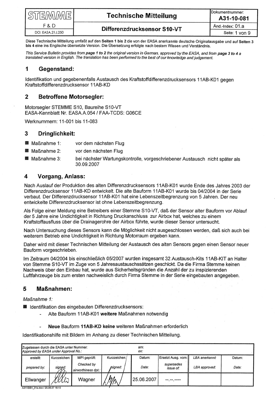 S10 Service Bulletin Fuel Pressure Sensor