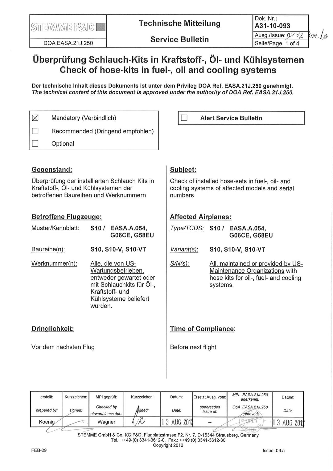 S10 Service Bulletin Fuel Hose Check