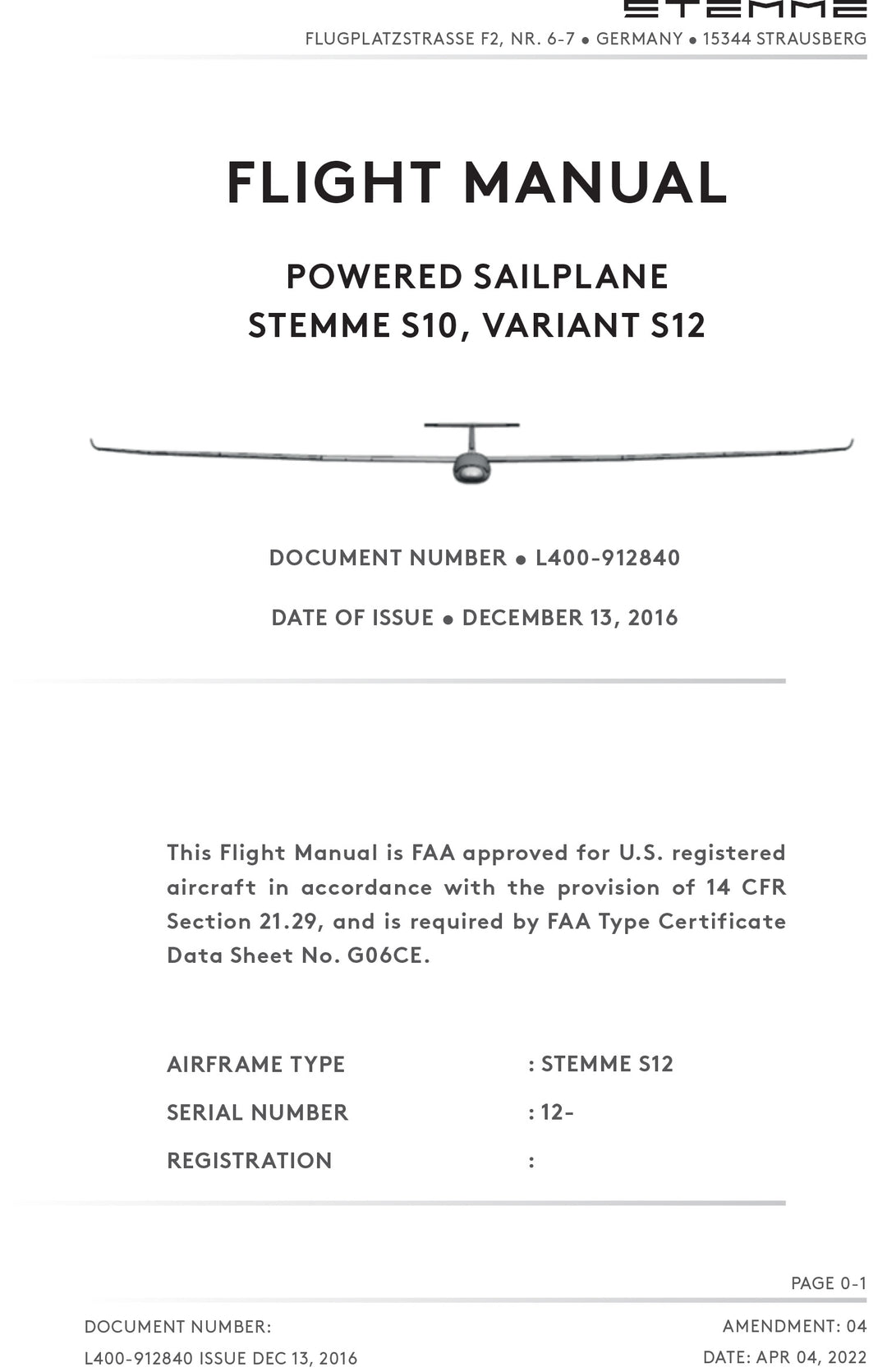 S12 Flight Manual