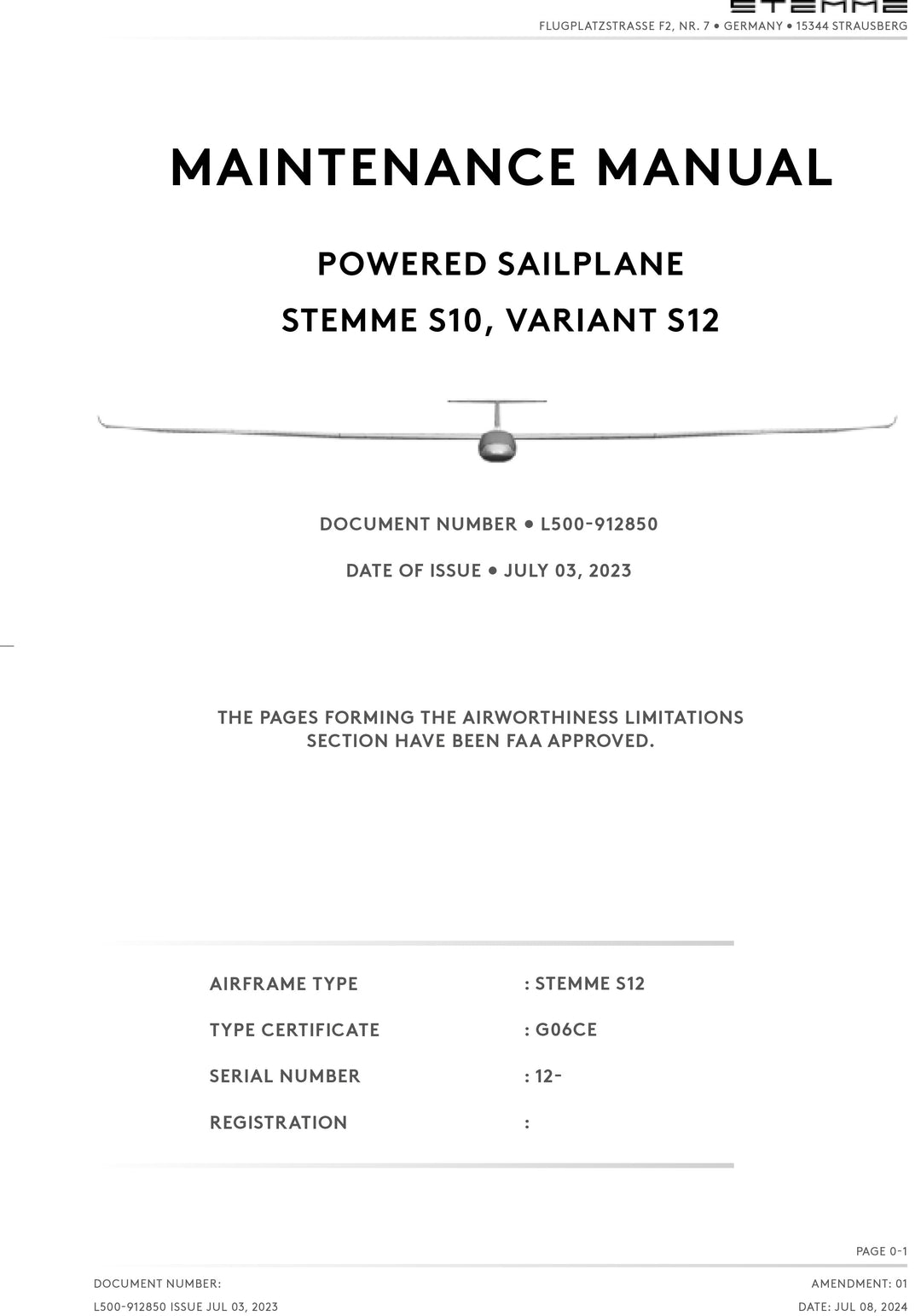 New S12 FAA Maintenance Manual