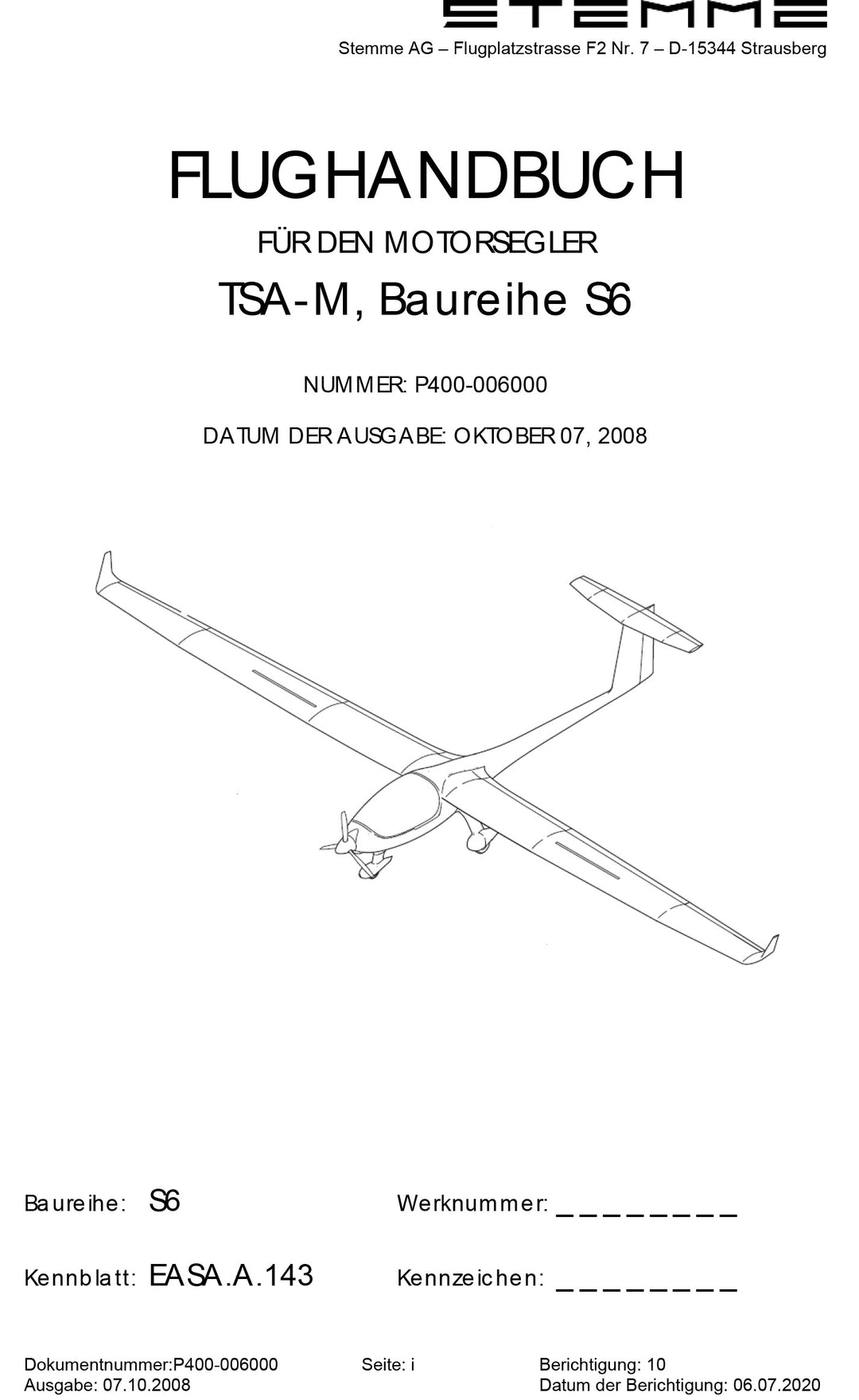 German Version of EASA Flight Manual S6